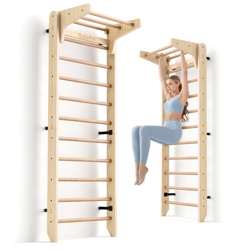 RokePro Scala Svedese Multifunzione da Ginnastica, da Parete, in Legno, per Interni e Adulti