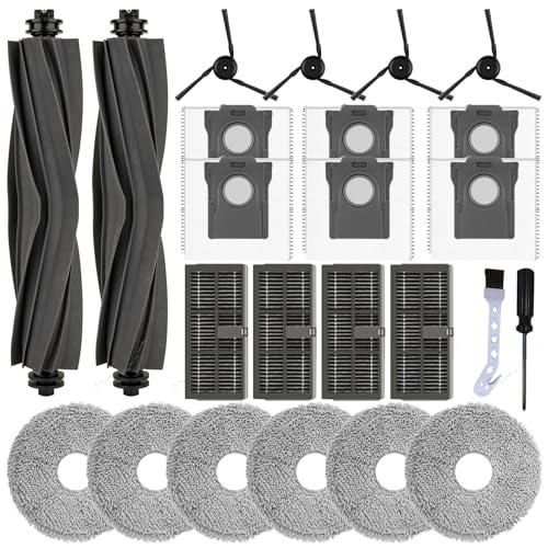 Accessori di Ricambio per Dreame L10s Ultra Gen 3/ L50 Ultra AE/ X40 Ultra/ L40 Ultra/Mova P50 Pro Ultra Robot Aspirapolvere, 2 Spazzole Principali 4 Filtri Laterali 6 Panni 4 Spazzole 6 Sacchetti