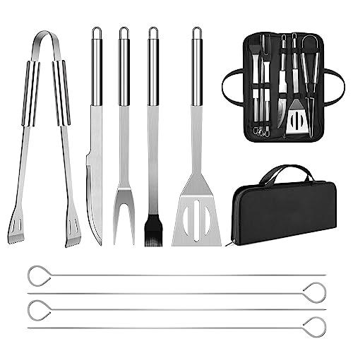 Set di Utensili da Barbecue, In Acciaio Inox, Accessori Professionali per Barbecue, con Borsa Facile da Trasportare (9 PCS)