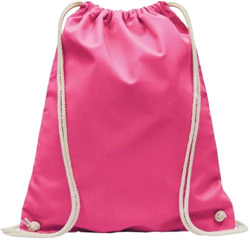 ELES VIDA Sacca in cotone da palestra, Zaino borsa in tessuto, borsa in cotone, borsa in juta Borsa in tessuto omologata OEKO-TEX® (rosa, 38 x 42 cm)