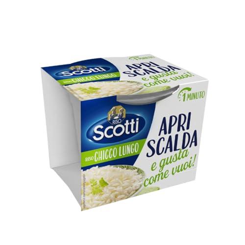 Riso Scotti Apri Scalda e Gusta Chicco Lungo, Cup di Riso Italiano Monoporzione, Pronto in 1 Minuto, 200g