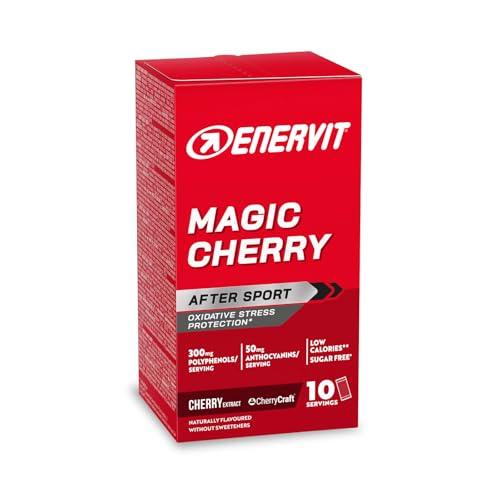 Enervit Magic Cherry, Integratore con Estratto di Amarena, Antiossidante, Ideale Dopo Sforzi Intensi, Per il Recupero Muscolare, 300 mg Polifenoli, 50 mg Antocianine, Sugar Free, Vegan, 10 Buste