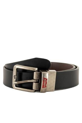 Levi's Lan Reversible Leather Belt 9a6896, Cintura Unisex - Adulto, Nero, L