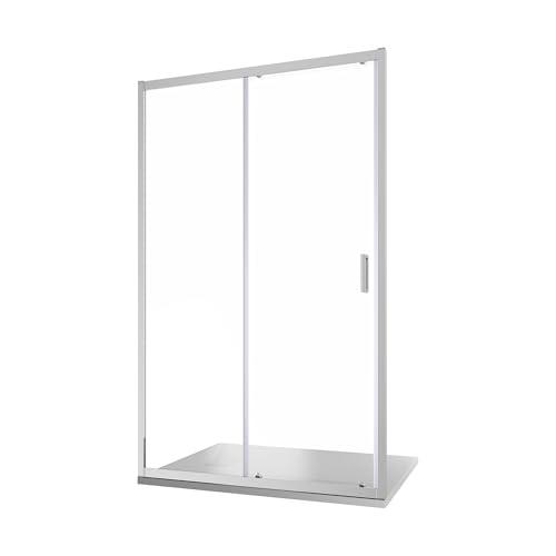 Box Doccia Nicchia 105cm Apertura Scorrevole Vetro Temperato 6mm Trasparente Profili Cromati h185cm mod. Tonga