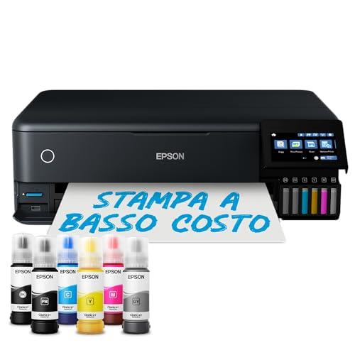 Epson EcoTank ET-8550 Stampante Fotografica per Appassionati Creativi, Formato A3+ Ultraconveniente, Inchiostri a 6 Colori, Gestione dei Supporti a 5 vie, Wi-Fi Direct ed Ethernet, Touchscreen