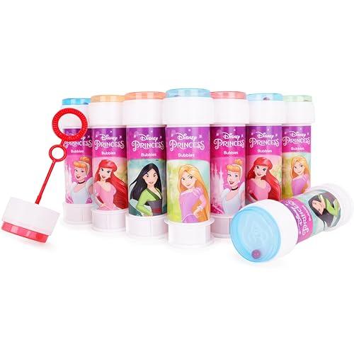 Toyland® Confezione da 12 bolle di sapone Principessa con bacchette, soluzione da 60 ml e coperchio a labirinto - Giocattoli per paghette e sacchetti regalo