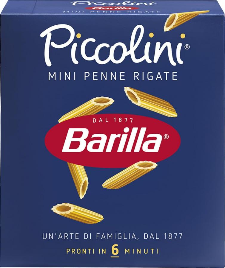 Barilla Pasta Mini Penne Rigate Piccolini, Pasta Corta di Semola di Grano Duro, 500 gr