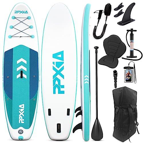 SUP Board, Gonfiabile Stand Up Paddling Board Set Wide Stable Design 320cm×82×15cm fino a 200KG con Accessori Completi, Stand Up Paddle Board Surfboard Tavola da Surf per Bambini e Adulti(Verde Menta)