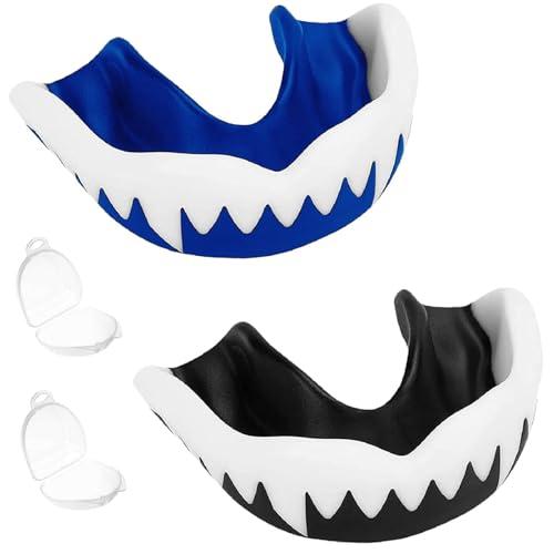Paradenti Boxe, Paradenti Sportivo Adulti e Bambini, Vestibilità Slim Paradenti Sportivo, 2PCS Paradenti Kick Boxing Paradenti Sportivo Contatto Completo Paradenti Protezioni Gengivali