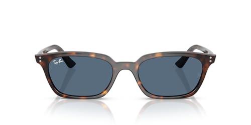 Ray-Ban Occhiali da sole unisex Zaya (confezione da 1), Avana/Blu scuro, 53 mm