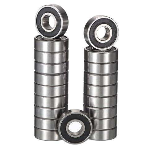 TUZUK 20 Pezzi Cuscinetti a Sfera Stagni 695-2RS, 5x13x4 mm, Prelubrificati, Acciaio al Cromo, Doppia Tenuta in Gomma, Cuscinetti a Sfera Scanalati 695 RS