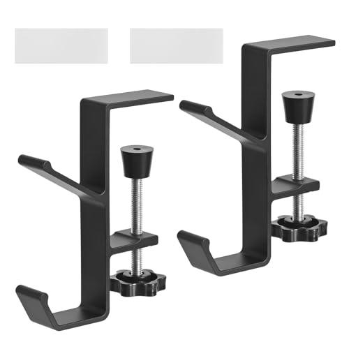 Supporto per cuffie Set da 2 pezzi, porta cuffie da scrivania, supporto da tavolo regolabile, adatto per appendere zaini, cuffie, borse, supporto multifunzionale
