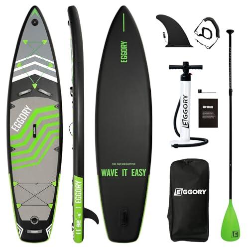 Tavola da surf gonfiabile SUP completa Paddleboard accessori pagaia regolabile, pompa, zaino da viaggio, guinzaglio, tavola per adulti (Gray Green)