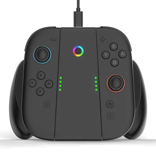 Sehawei Supporto Ricarica per Nintendo Switch 2 per JoyCon(Carica Durante il Gioco),Caricabatterie Portatile Charging Grip per Joy Con con Indicatori per Switch 2