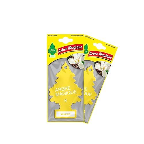 Arbre Magique Duo Pack Vaniglia – Profumatore per Auto – 7 Settiane di Naturale Freschezza - Durata Costante – Fragranza Dolce con Note Calde di Vaniglia Caramellata