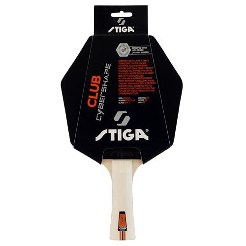 Racchetta da ping pong STIGA Club Cybershape – Racchetta da ping pong per principianti con pala a 5 strati di legno, gomma STAR Club e punto dolce ampliato