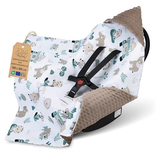 Sacco ovetto coperta invernale 90x90 cm - universale lavabile copertina per passeggino bebe per seggiolino auto bambino o swaddle neonato 0-6 mesi Oeko-Tex Africa marrone