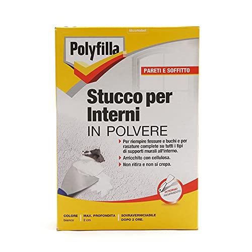 POLYFILLA STUCCO PER INTERNI, per riempimento e rasature in Polvere, BIANCO 1KG