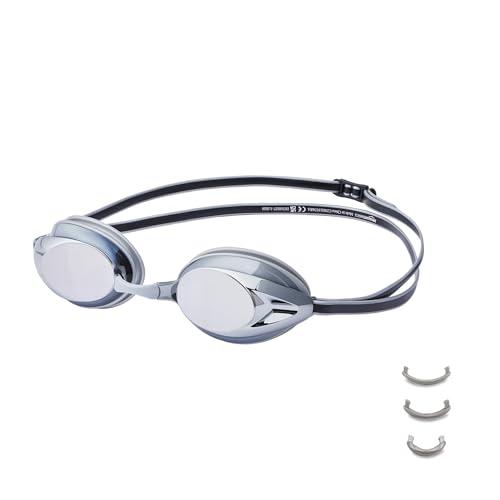 Amazon Basics Occhialini da nuoto per adulti, unisex, argento a specchio