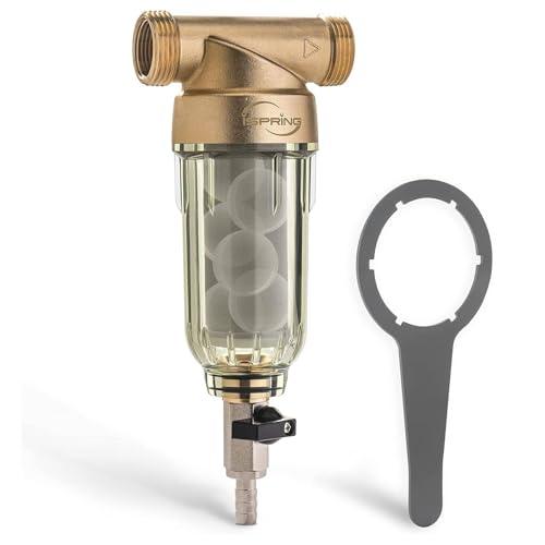 iSpring WSP-50SL Filtro Addolcitore a Sedimento Centrifugo Riutilizzabile per Tutta la Casa, Include Siliphos, Aiuta a Prevenire il Calcare e la Corrosione, G 1