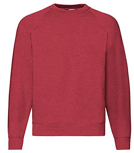Fruit of the Loom, Felpa con maniche raglan Vintage Red Colour. XXL