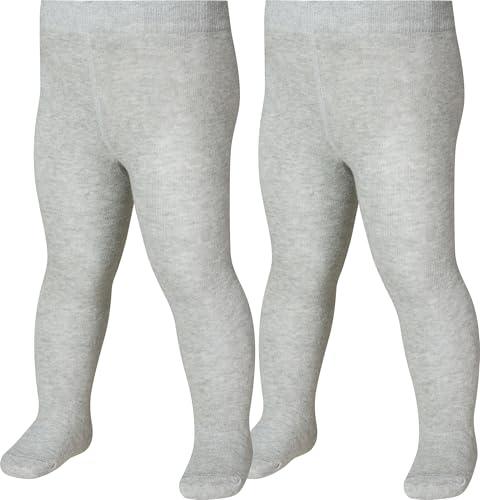 Playshoes Collant Unisex - Bambini e ragazzi, Confezione Doppia Grigio/Melange, 98-104