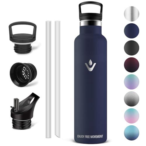 Vikaster Borracce termiche - Borraccia 1000ml, Borraccia acciaio inox, Borracce Senza Perdite, Borraccia con Cannuccia, Borraccia Termiche Sportiva, Adulto, Scuola, Outdoor