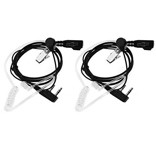 BaoFeng - Auricolare a 2 pin con microfono PTT per radio a 2 vie Kenwood Puxing Baofeng UV-5R UV-5RA 888S (confezione da 2)