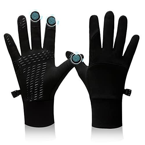 BLUEVER Guanti da Corsa, Guanti Invernali Antivento Touchscreen Guanti Sportivi Caldi Antiscivolo Idrorepellenti per Uomo Donna, Idea per Corsa, Ciclismo, Arrampicata, Escursionismo(S)