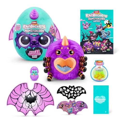 Rainbocorns ZURU Monstercorn Surprise di ZURU Scatola da scoprire con peluche, Regali di mostri fantasy per bambine, gioco di fantasia con accessori da indossare, slime (Spider)