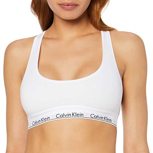 Calvin Klein Reggiseno a Bralette Donna Unlined Sportivo, Bianco (White), S