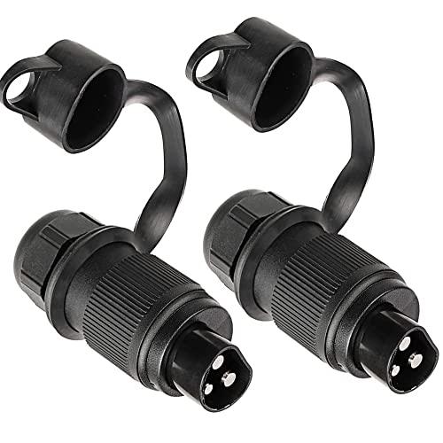 DARKGUARD 2 pezzi Spina 3 Poli Trattore 12v 24v,Norma DIN 9680,Impermeabile,Spina 3Poli per Macchine Agricole,Spina 3Poli 12v Maschio,Spina 3Poli per Rimorchio Camion Trattori Barca RV (Spina K2)