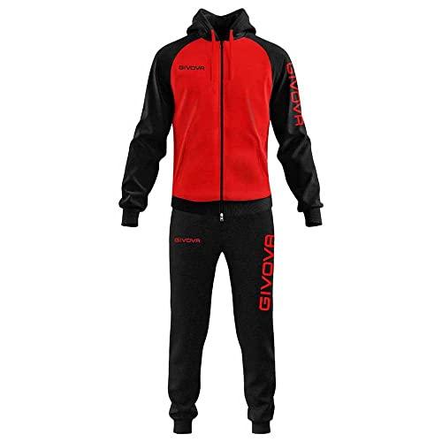 GIVOVA TUTA SUPER KING FELPA ROSSO/NERO Tg. XL