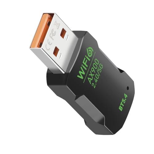 Adattatore WiFi 6 Bluetooth 5.4 USB 2in1, WiFi e Bluetooth dual band 2,4/5GHZ ax900Mbps per PC/laptop/desktop, mini USB senza driver, supporta Windows10/11