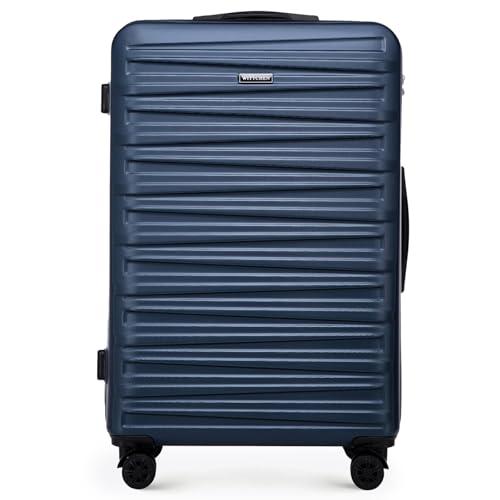 WITTCHEN Skyspeed Line Valigia grande Valigia rigida ABS Valigia grande Rolling Trolley Check-In Valigia da viaggio Serratura a combinazione Manico telescopico 4 Ruote Blu Navy Ryanair/ITA Airways