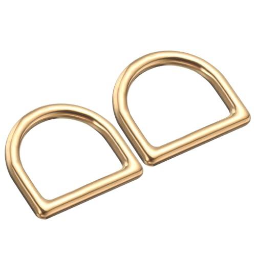 PATIKIL Anelli a D in Ottone da 5/8 Pollici, 2 Pezzi Anelli a D in Ottone Puro Solido Senza Saldature per Cinture Borse Fai da Te in Pelle
