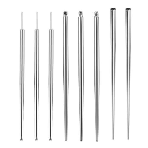 JAWUZ 8 Pezzi Piercing Taper Inserimento Permit Corpo Taper Acciaio Chirurgico 14G 16G 18G Orecchio/Naso/Labbra/Sopracciglio/Pancia/Capezzolo/Lingua Assistente Piercing Strumento kit piercing