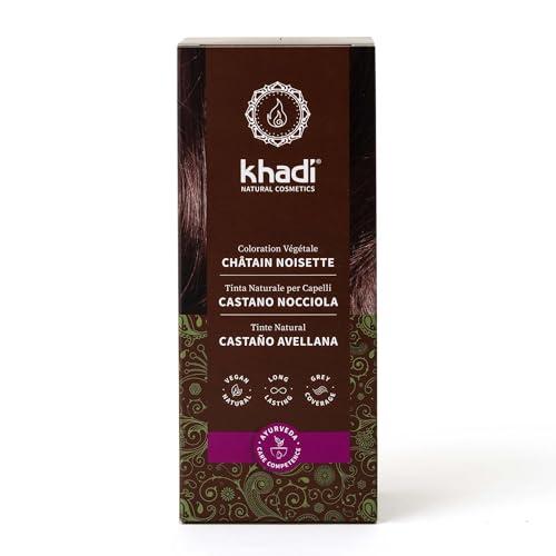 khadi CASTANO NOCCIOLA Tinta naturale per capelli - Tinta per capelli che dona un castano caldo e vellutato - 100% naturale e vegana - 100 g