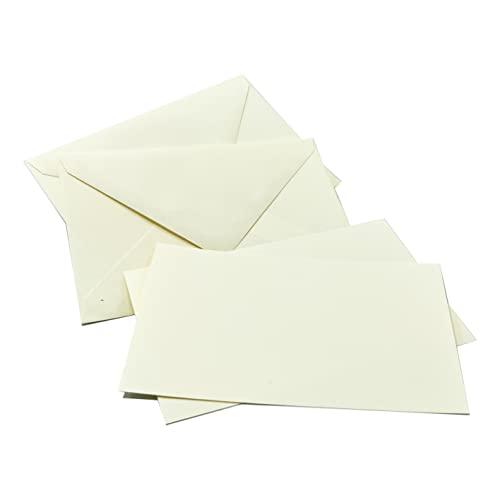 ARKRAFT Biglietti e buste 14 x 9 cm Set da 50, 25 buste + 25 biglietti (Set da 50, Avorio)