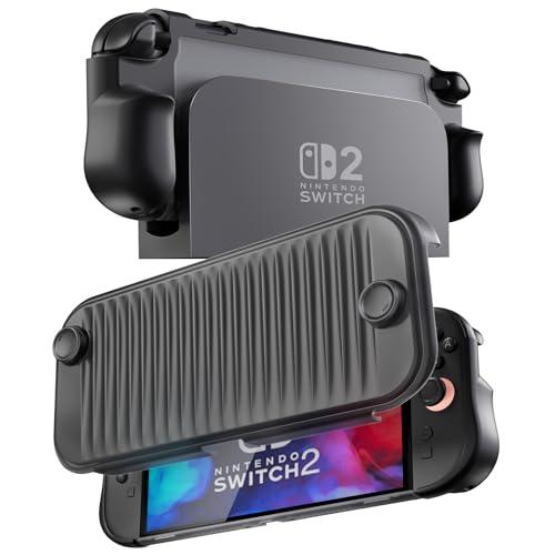 ProCase Custodia Dockable per Nintendo Switch 2 2025, Copertura Protettiva Custodia Slim Grip con Supporto per Switch 2 Console da 7,9 Pollici, Presa Ergonomica e Quick Release -Nero