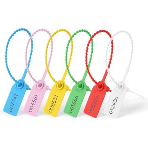 Flintronic Sigillo in plastica, 120 Pezzi Sigilli di Sicurezza a Strozzo in Plastica, Economico, Regolabile con un'applicazione Veloce e Sicura con Numero per Magazzino Logistico di Spedizione