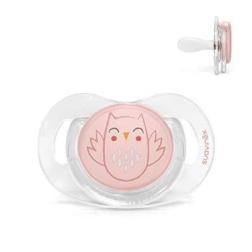 Suavinex, Ciuccio Premium per Neonati 0-6 Mesi. Ciuccio con tettina simmetrica SX Pro in silicone Tettina piatta e simmetrica. Bonhomia, Rosa