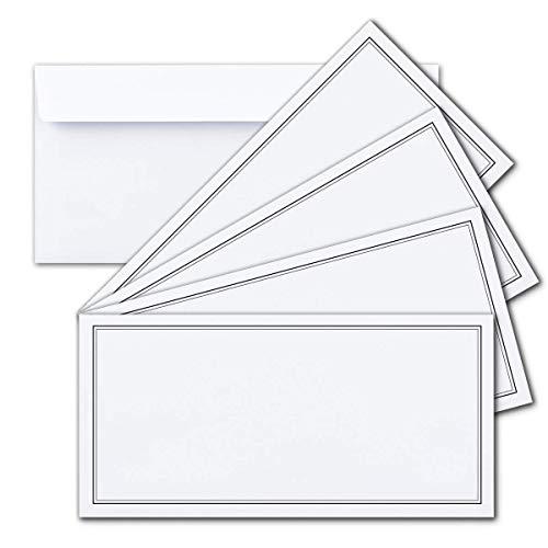 Trauer Papiere by GUSTAV NEUSER 3buste da lettera a lutto DIN lunghe con doppia cornice - 11x 22mm - autoadesive senza finestra - bordo a lutto in nero - carte a lutto di GUSTAV NEUSER®