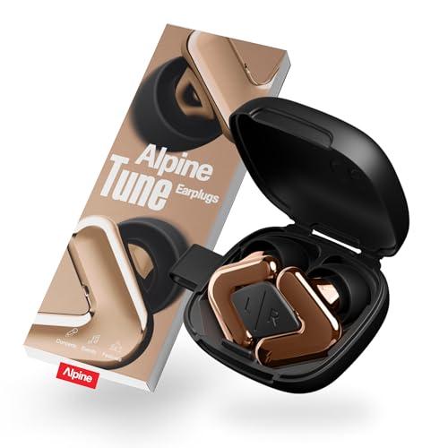 Alpine Tune Tappi per Orecchie per Concerti e Musica, Protezione Antirumore per Musicisti, Qualità Hi-Fi con Suono Cristallino, Riduzione Rumore 19dB, 4 Taglie, Festival, Feste e Club, Oro Rosa