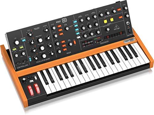 Behringer POLY D Sintetizzatore polifonico analogico a 4 voci con 37 tasti full-size, 4 VCO, filtro ladder classico, LFO, chorus stereo BBD, distorsione, sequencer a 32 passi e arpeggiatore