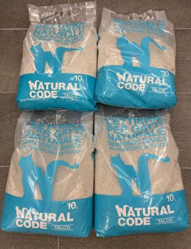 4 Sacchi Da 10 LT Natural Code Lettiera Per Gatti Bentonite Profumo Talco Agglomerante Fa La Palla Elimina Gli Odori…