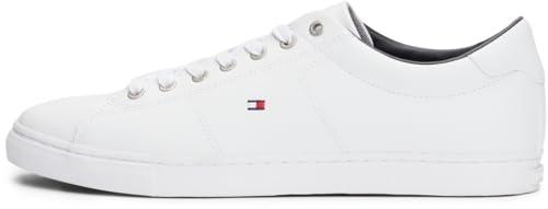 Tommy Hilfiger Sneakers con Suola Preformata Uomo Essential Leather Scarpe, Bianco (White), 43 EU