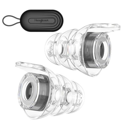 Hearprotek tappi orecchie concerti antirumore silicone tappi per orecchie isolamento acustico earplugs per musica,musicisti,DJ,batteristi,festival,aereo 23dB taglia S(1paia, Nero)