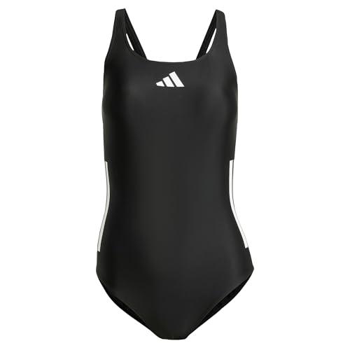 Adidas Donna 3 Stripes C-Back Swimsuit, Black/White, 44