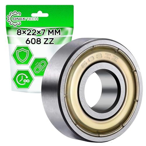 Universale Cuscinetti a Sfera 608 ZZ 8 x 22 x 7 mm in Acciaio Resistente - ONIX TECH